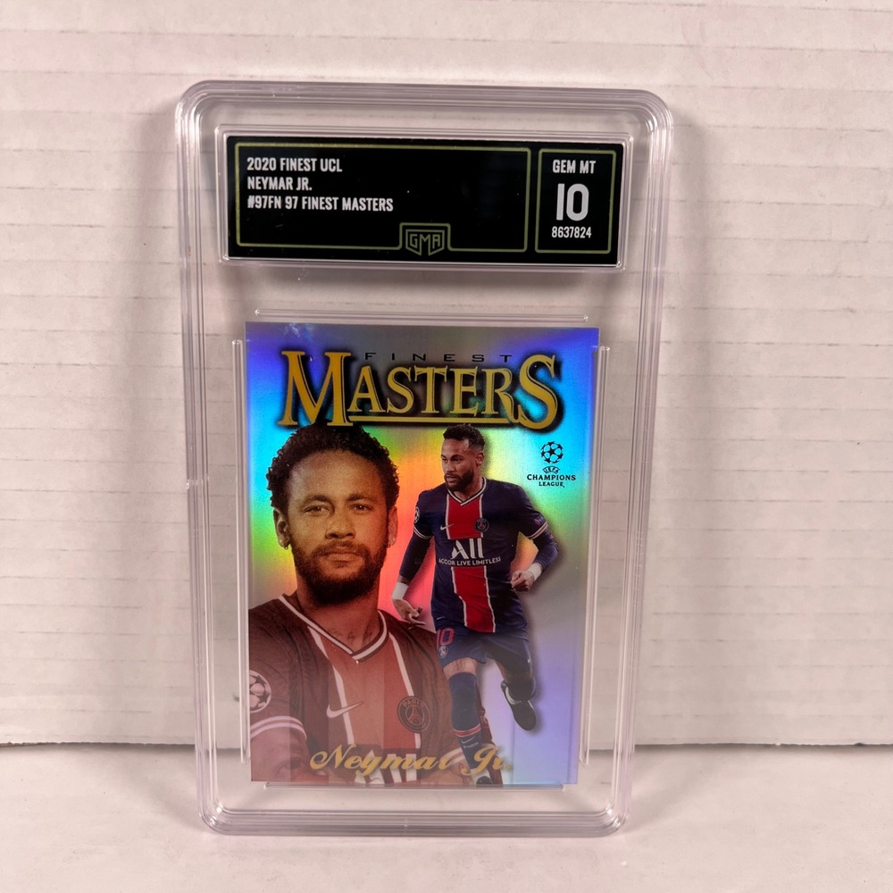 2020 Topps Finest UCL Neymar Jr #97FN Finest Masters GMA 10 Gem Mint PSG Soccer